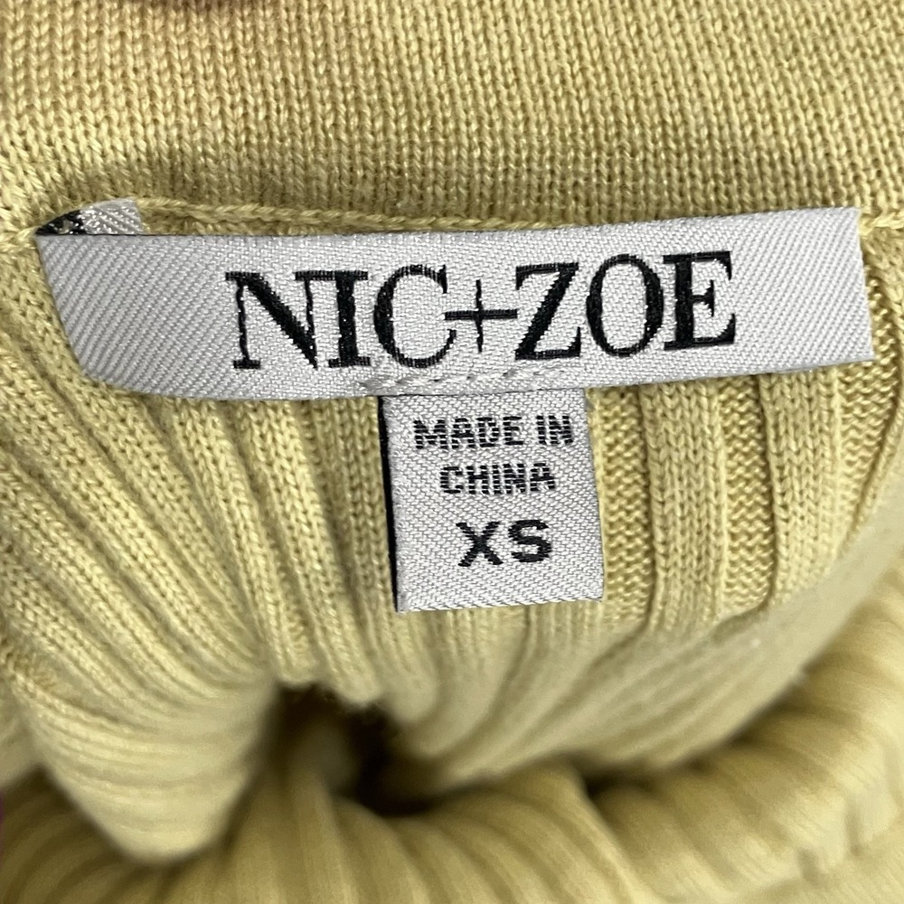 Nic + Zoe Pleated Knit Skirt Yellow Pull On A Line Womens Size XS Office - Picture 8 of 11